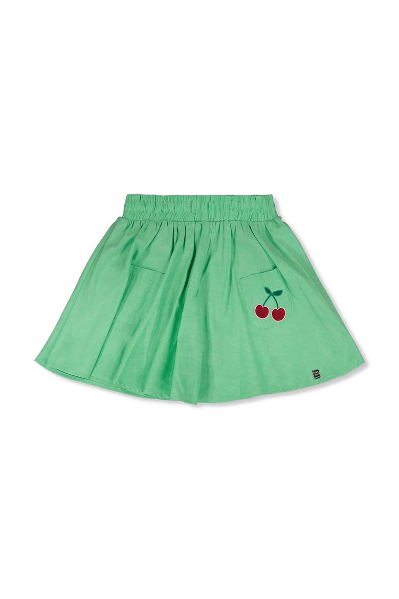 Organic Cotton Embroidery Flared Skort, Main, color, Green