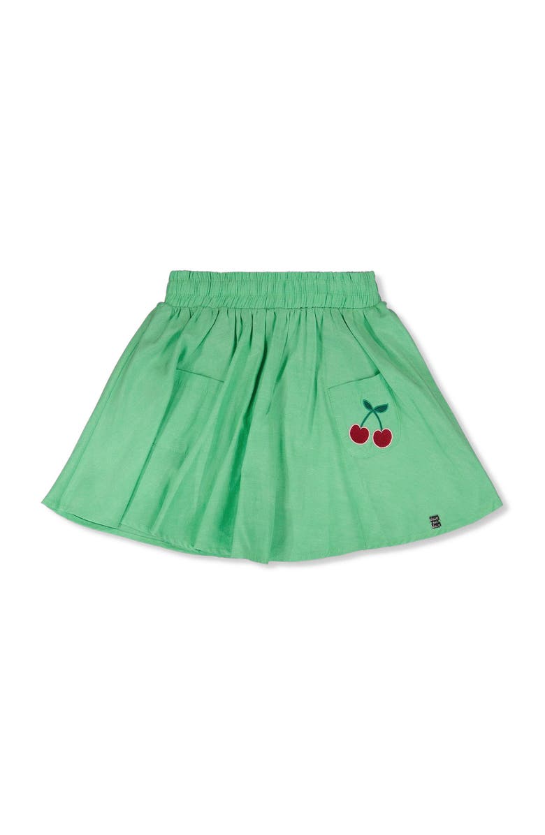 Deux par Deux Organic Cotton Embroidery Flared Skort, Main, color, Green