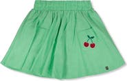 Deux par Deux Organic Cotton Embroidery Flared Skort