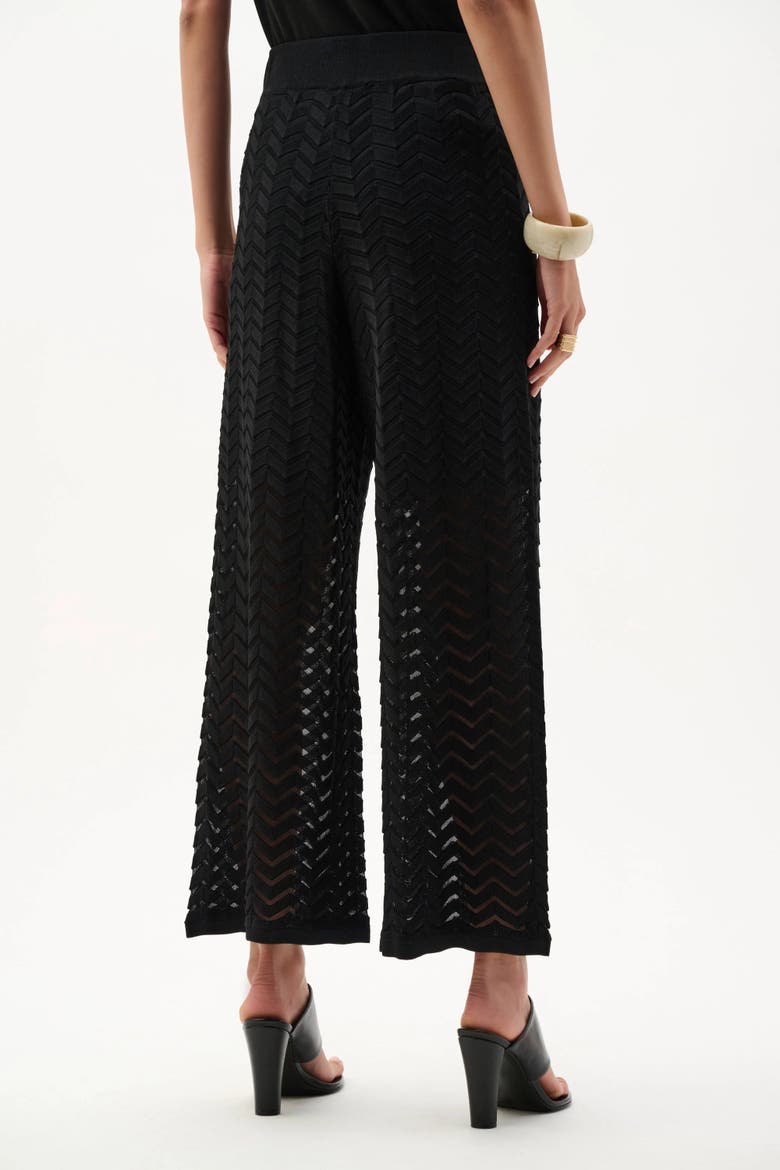 Viscose Jacquard Knit Chevron Stitch Culotte Pants, Alternate, color, Black