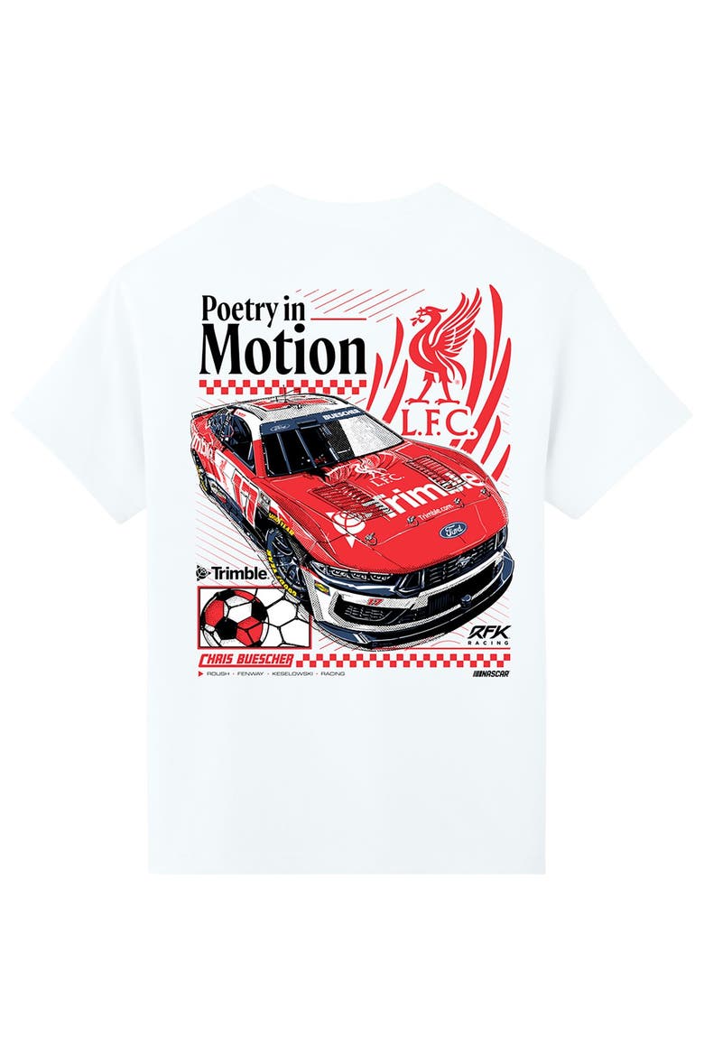 Men's Classic Ink White Chris Buescher Liverpool FC Car T-Shirt, Alternate, color, White