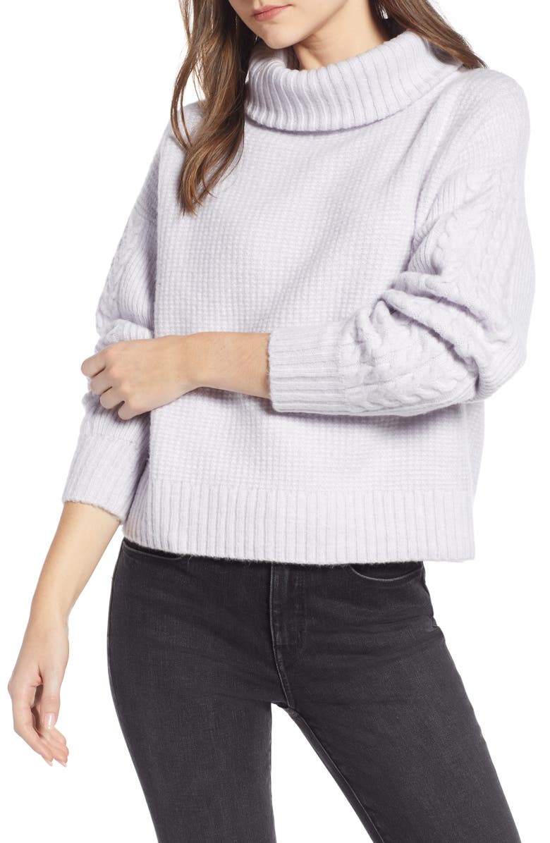 Something Navy Cozy Textured Turtleneck, Main, color,
