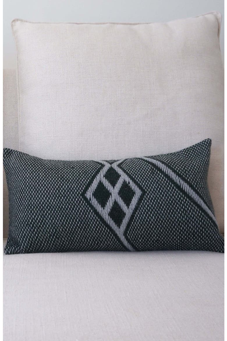 Che Lumbar Pillow in Forest Green, Alternate, color, Forest/Grey