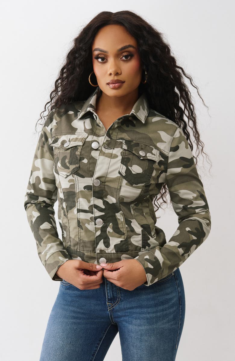 True Religion Camo Shirt Jacket, Alternate, color, Dusty Camo