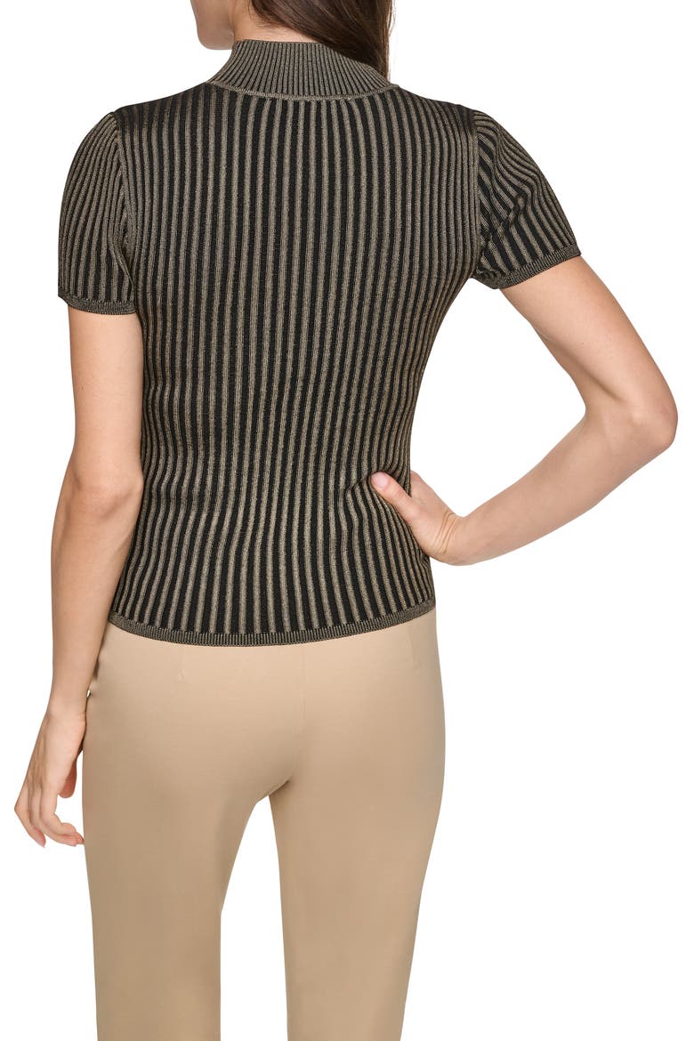 Mock Neck Knit Top, Alternate, color, TRAVERTINE/ BLACK