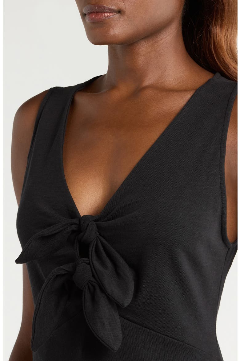 Terri Tie Front Cotton Tank, Alternate, color, JET BLACK
