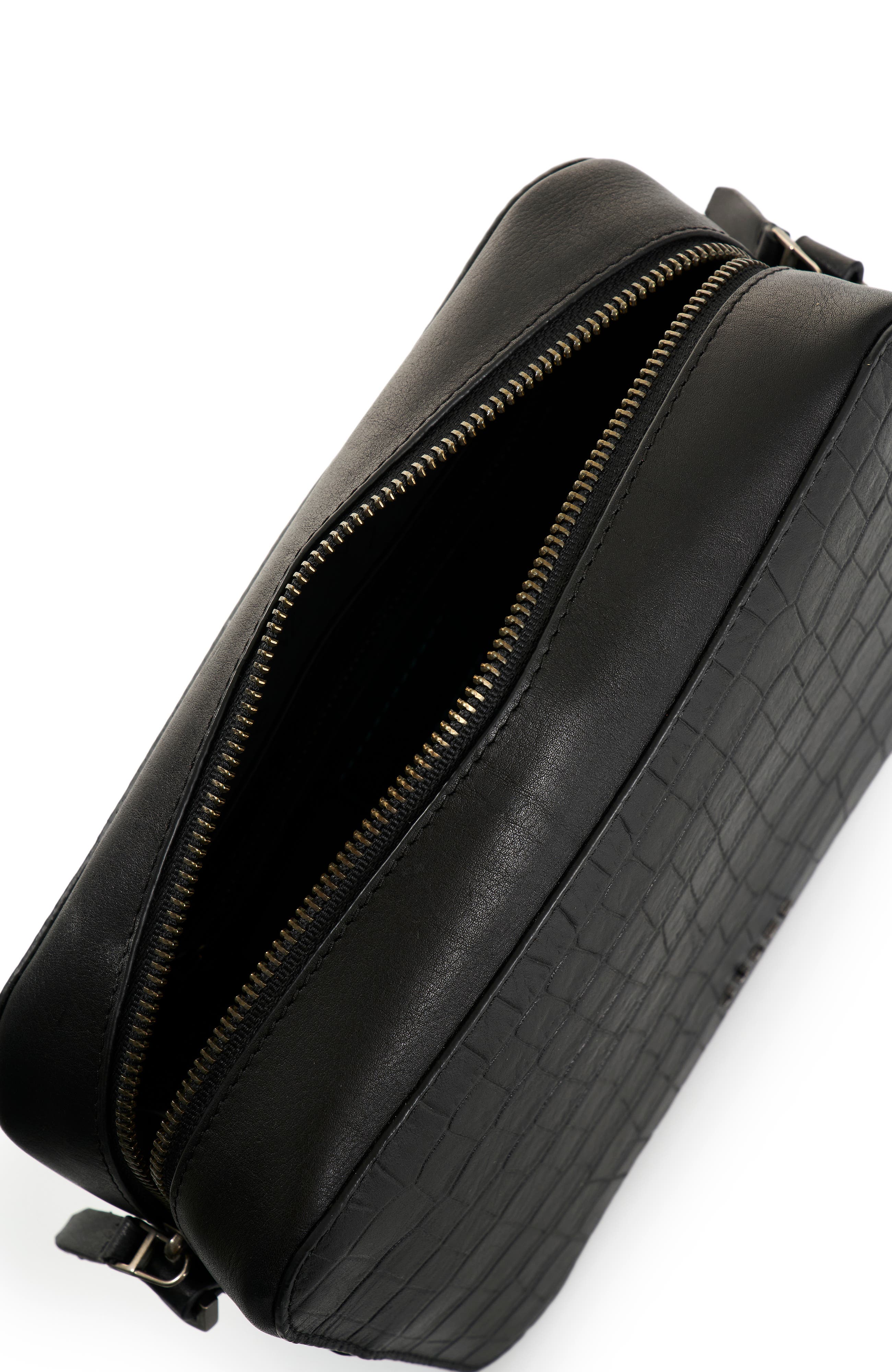 Velez Leather Crossbody Bag  with Adjustable Straps, Alternate, color, Black