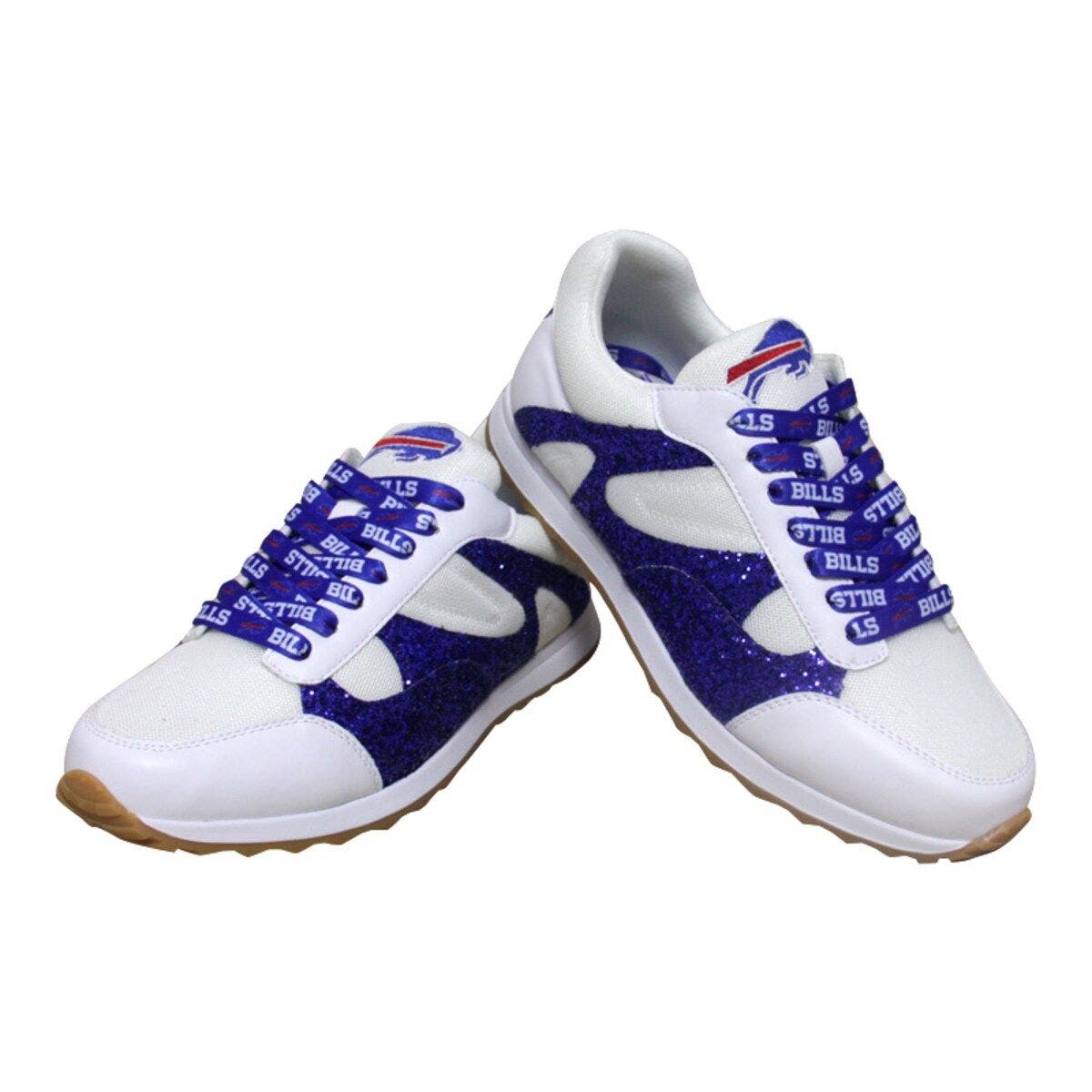 CUCE Women's Cuce  White Buffalo Bills Glitter Sneakers, Alternate, color, 