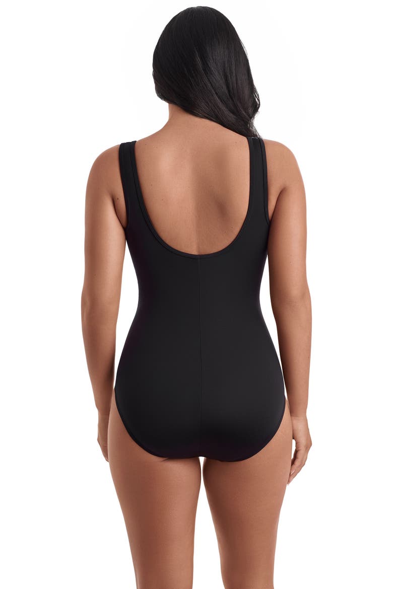 Scoopneck Zipper Tank Chlorine Resistant One-Piece Swimsuit, Alternate, color, Wild Waves