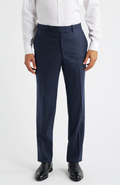 Harker Flat Front Stretch Wool & Cashmere Dress Pants (Regular & Big)