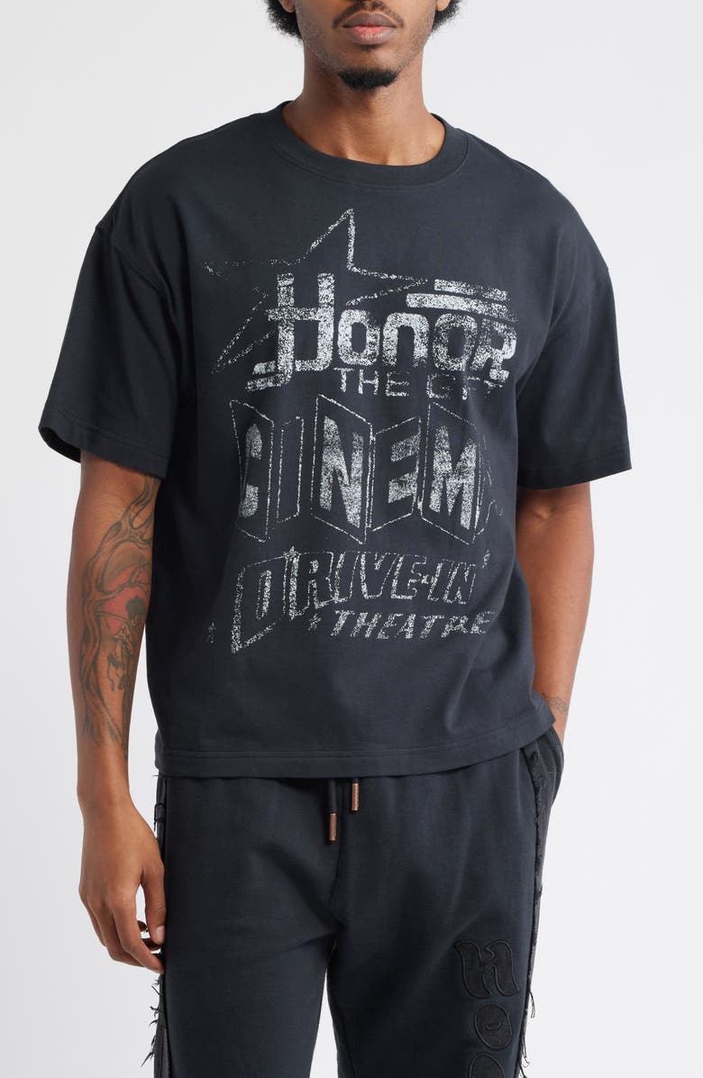 HONOR THE GIFT Cinema Graphic T-Shirt, Main, color, Black