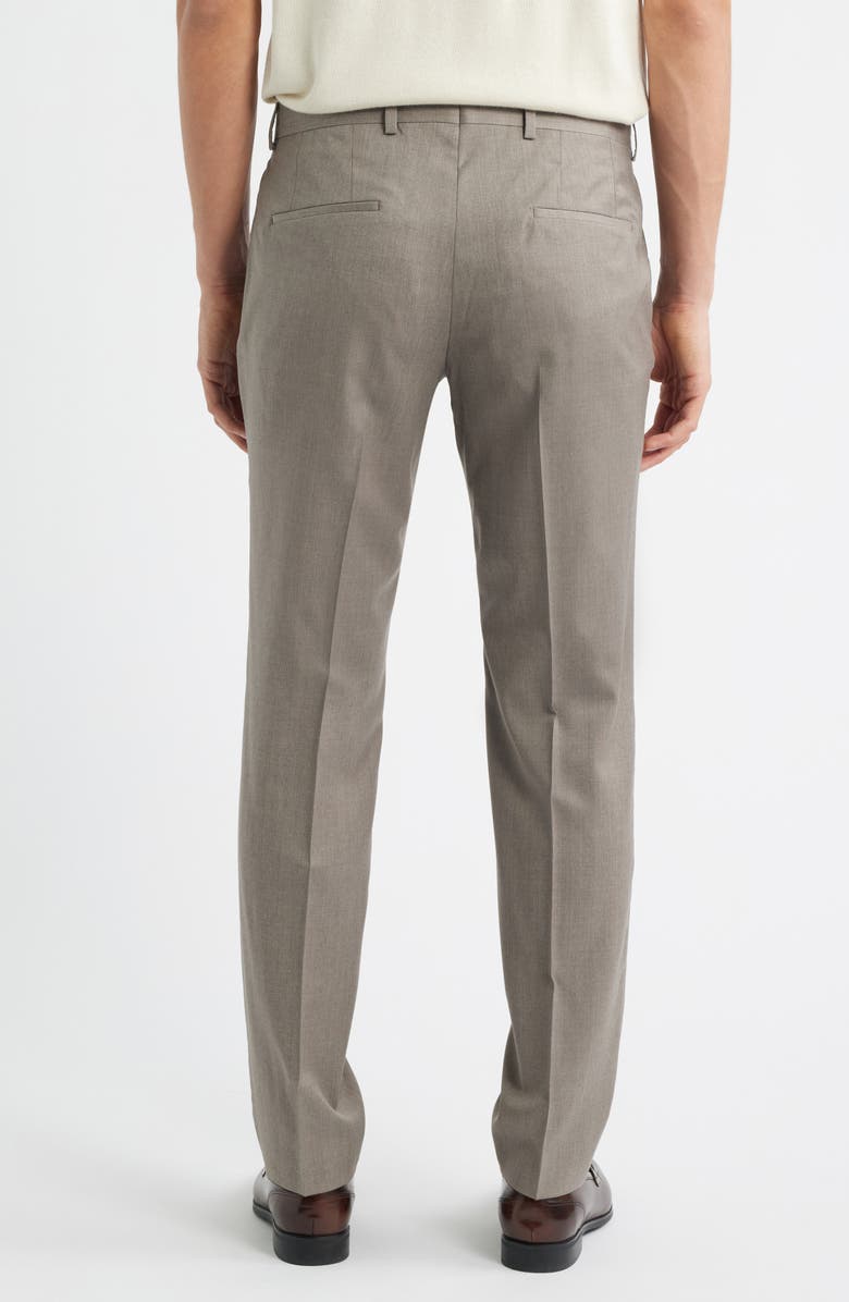 BOSS Genius Slim Fit Flat Front Wool Dress Pants, Alternate, color, Medium Beige