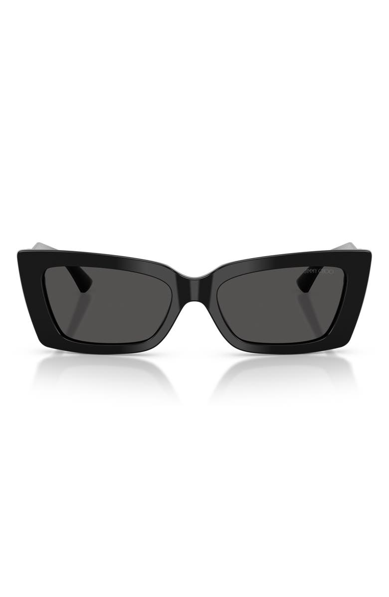 Jimmy Choo 54mm Cat Eye Sunglasses, Main, color, Black / Dark Grey