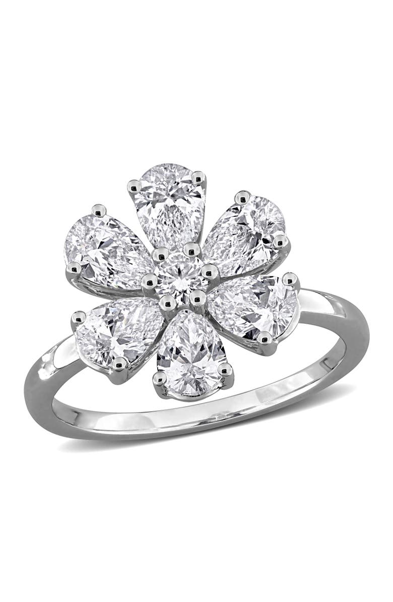 Julianna B. 2-1/10 CTW Lab-Grown Diamond Flower Ring 14k, Main, color, White Gold