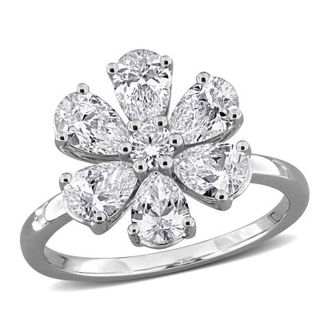2-1/10 CTW Lab-Grown Diamond Flower Ring 14k