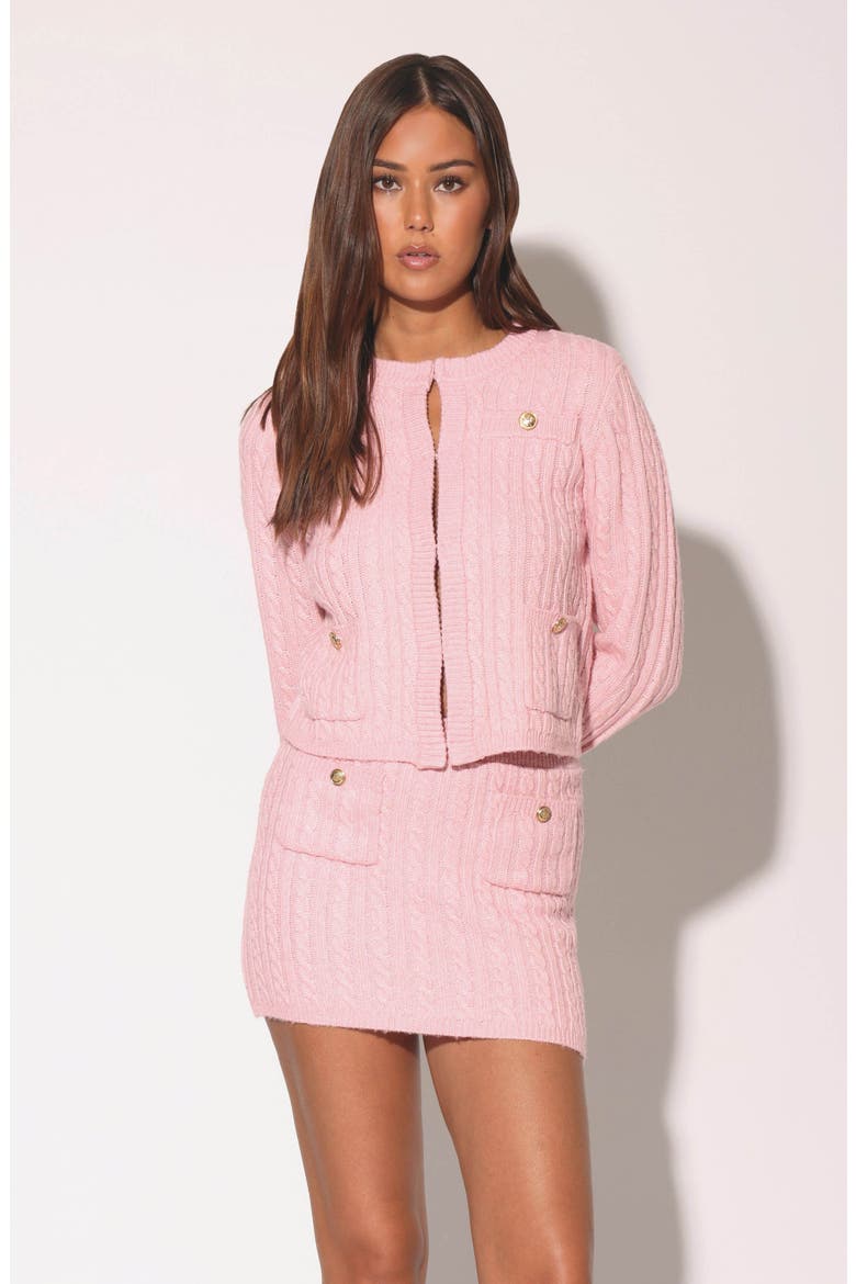 Gia Cable Stitch Sweater Miniskirt, Alternate, color, PINK