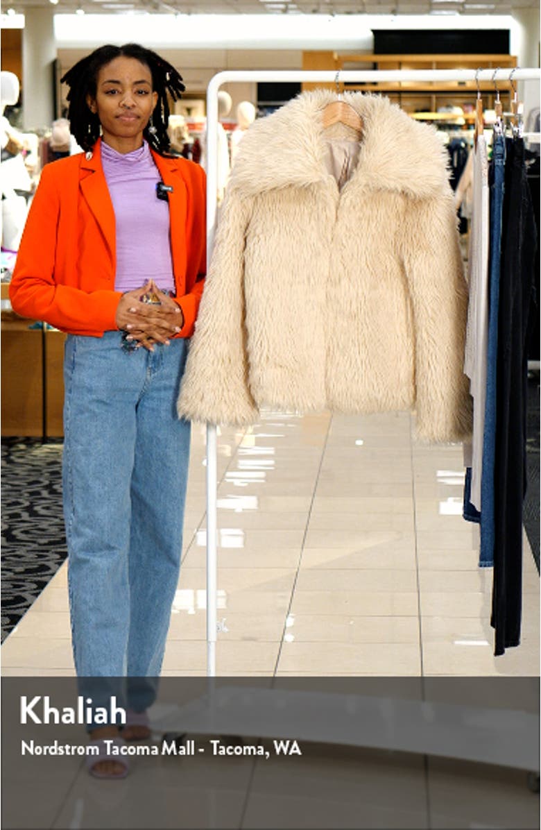 Oversize Collar Faux Fur Coat, sales video thumbnail