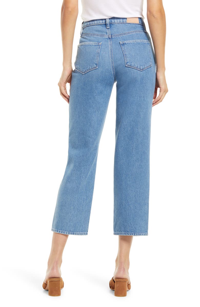 PAIGE Noella Covered Button Fly Crop Jeans, Alternate, color, Coastline