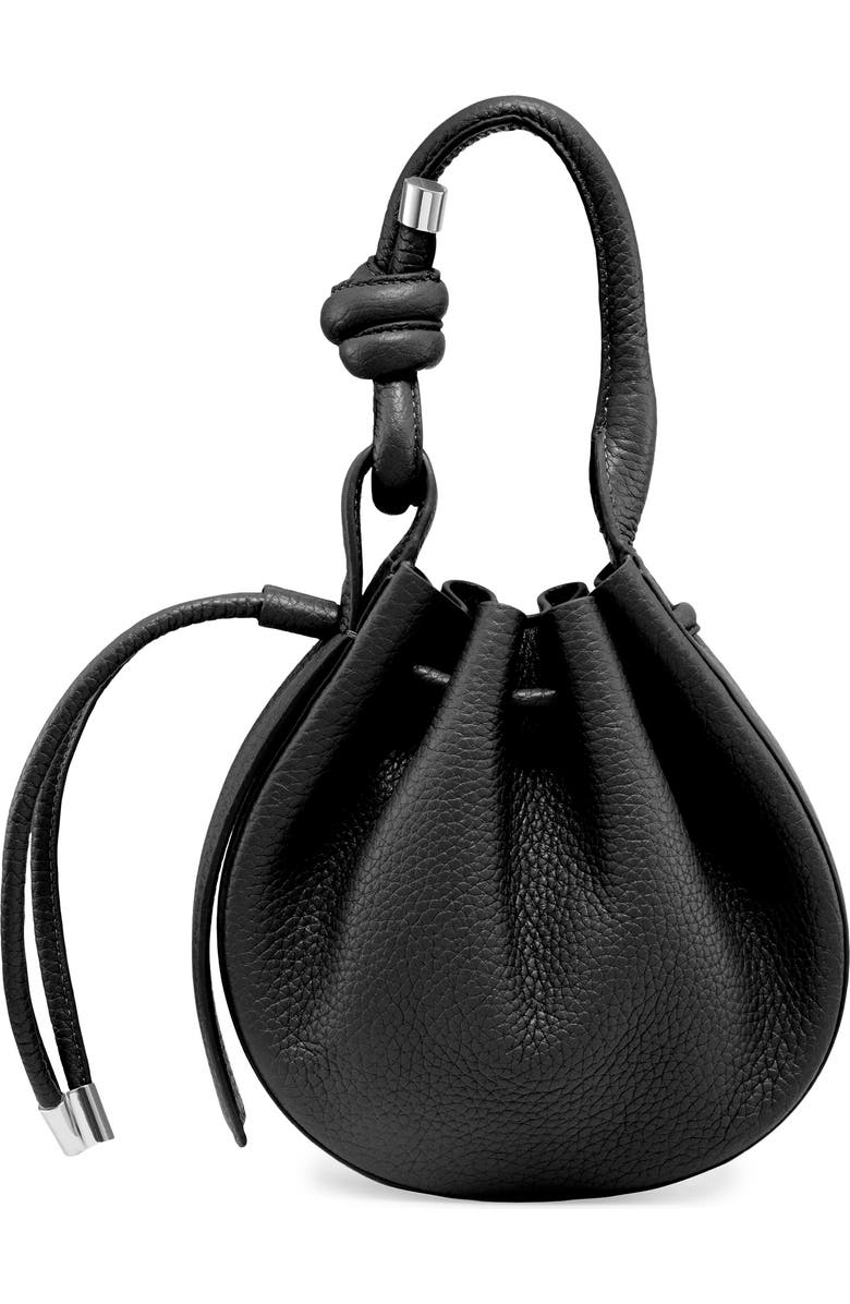 behno Mini Ina Pebble Leather Crossbody Bag, Main, color, Black