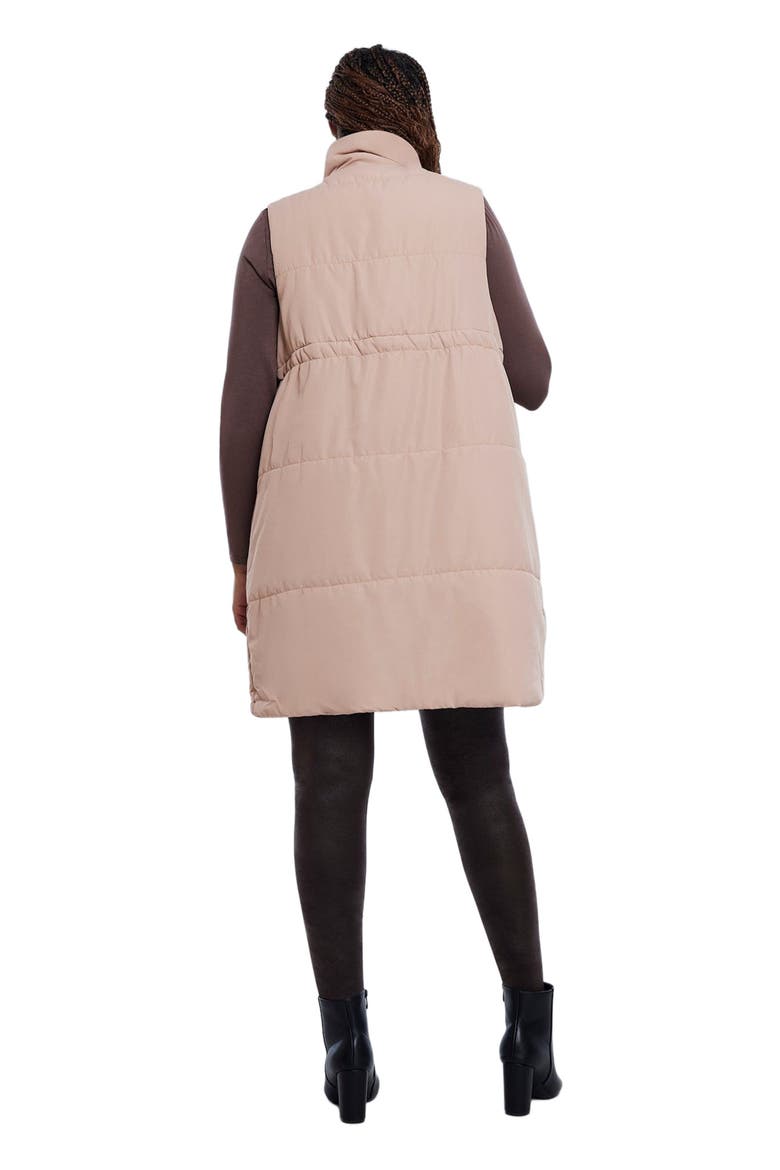 Woven Full-Zip Sleeveless Quilted Puffer Vest, Alternate, color, Brush