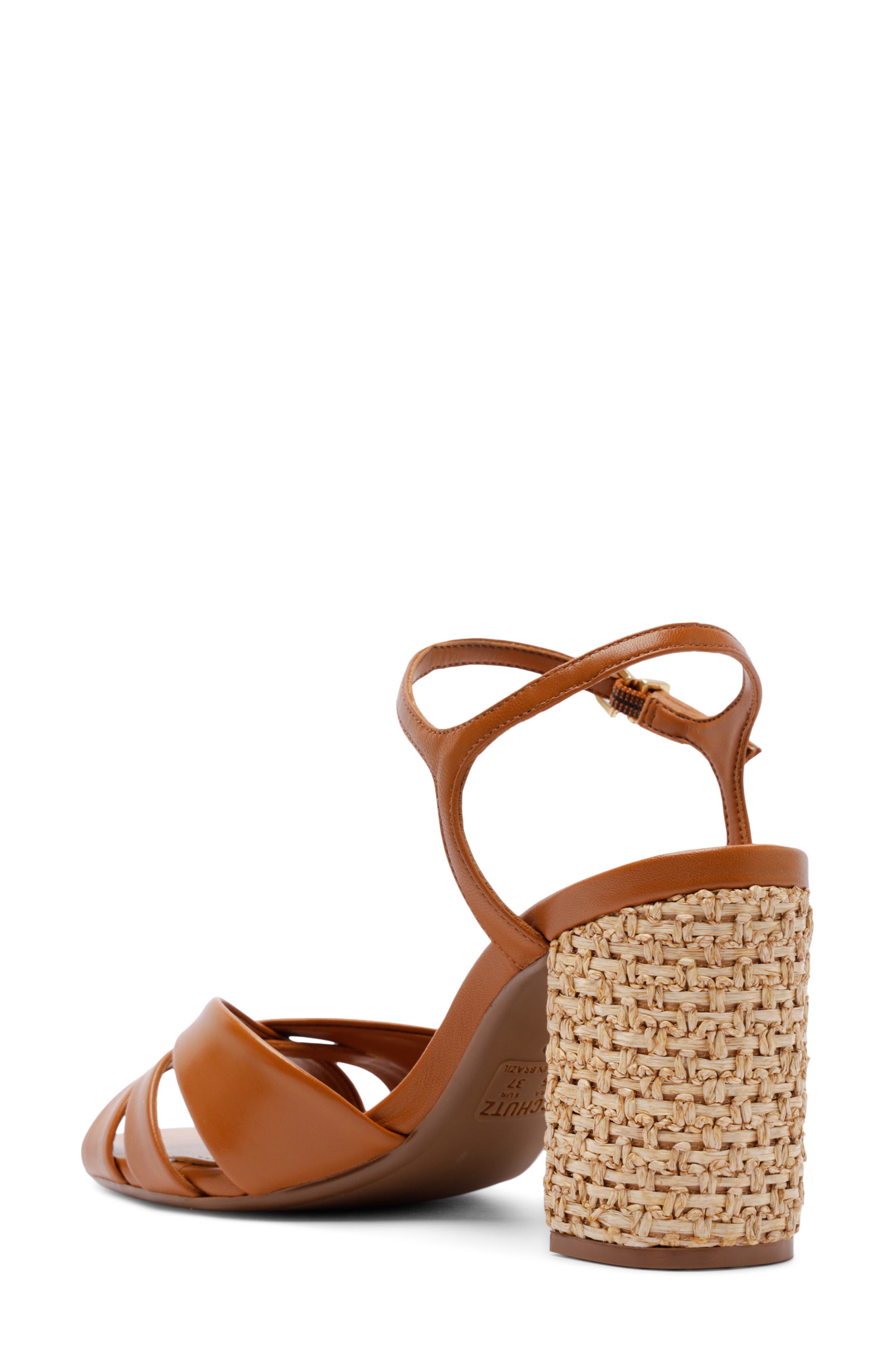 Schutz Keefa Ankle Strap Sandal, Alternate, color, Burnt Honey