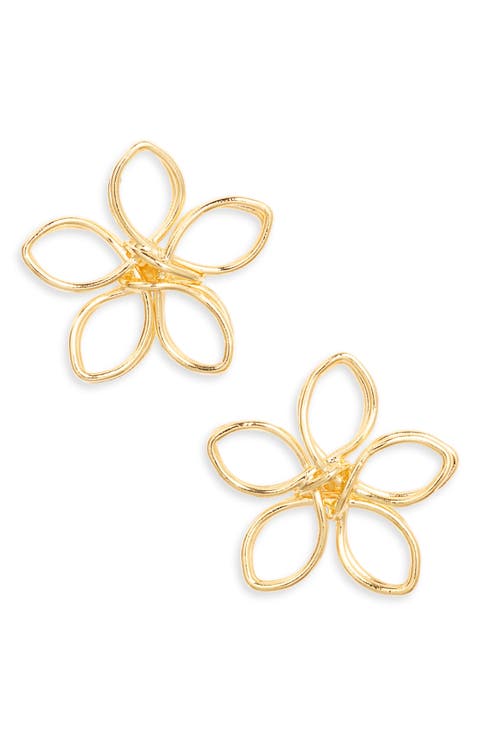 Jasmine Flower Wire Stud Earrings