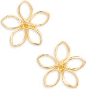 Kiara by Ki-ele Jasmine Flower Wire Stud Earrings