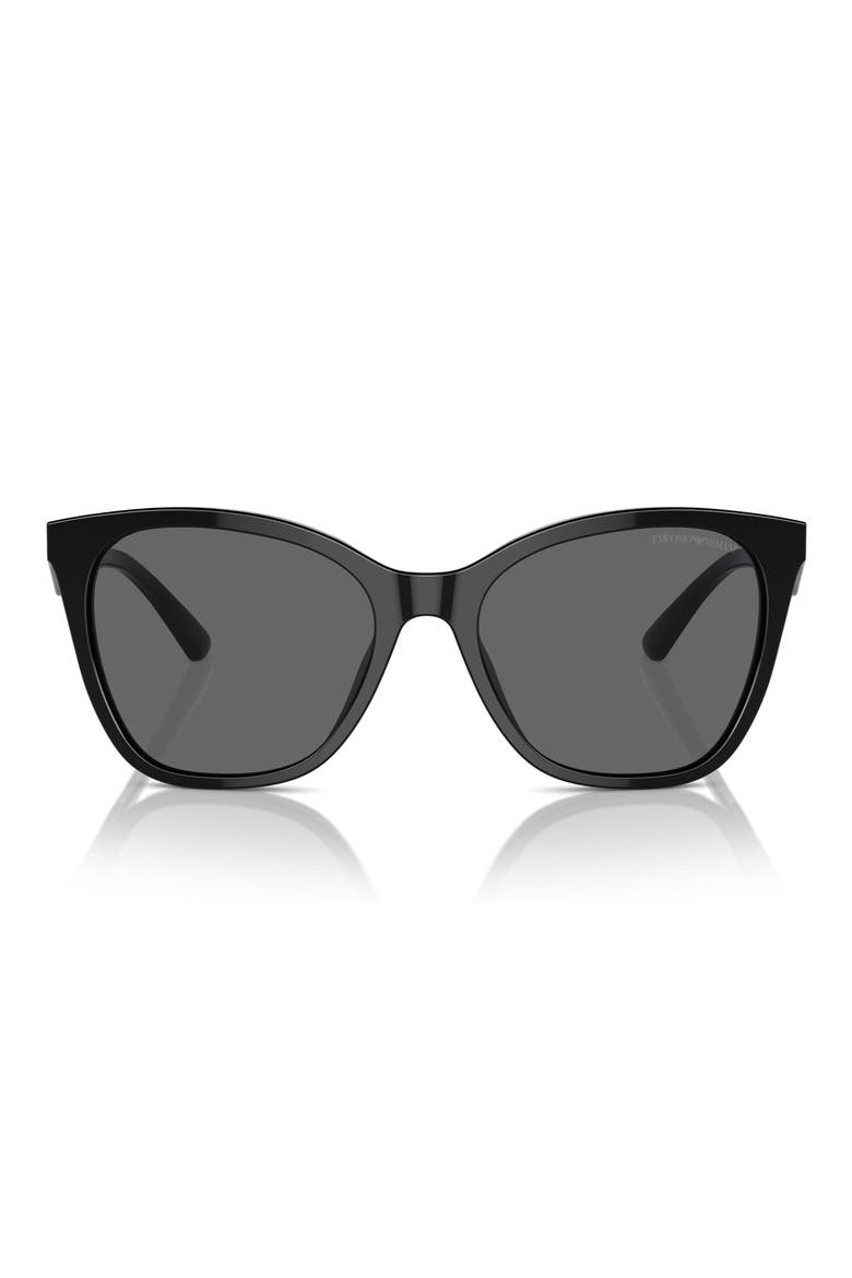 56mm Butterful Sunglasses, Main, color, SHINY BLACK / DARK GREY