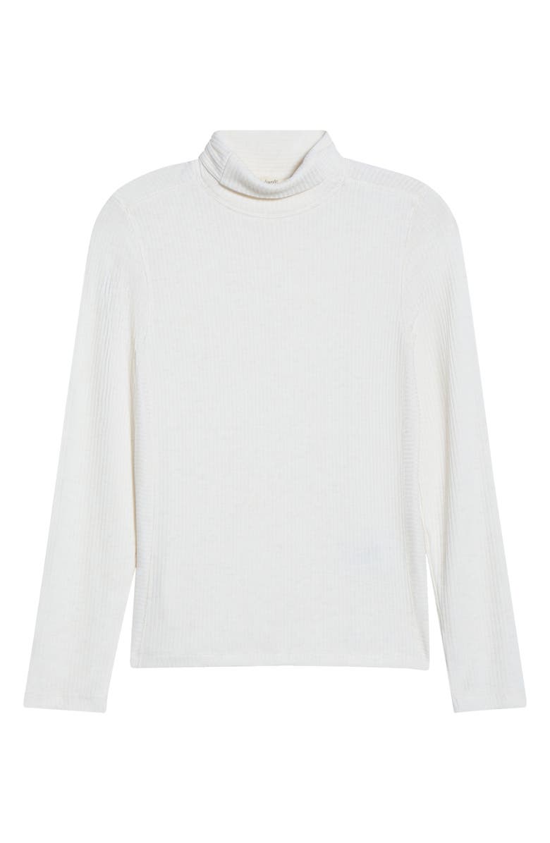 Madewell Rib Turtleneck Top, Alternate, color, Heather Cream