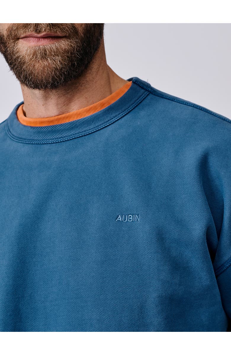 Aubin Brandon Crew Neck Relaxed Sweatshirt, Alternate, color, Washed Cobalt