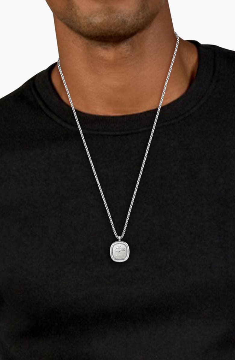 Lacoste Men's Vigor Pendant Necklace, Alternate, color, Silver