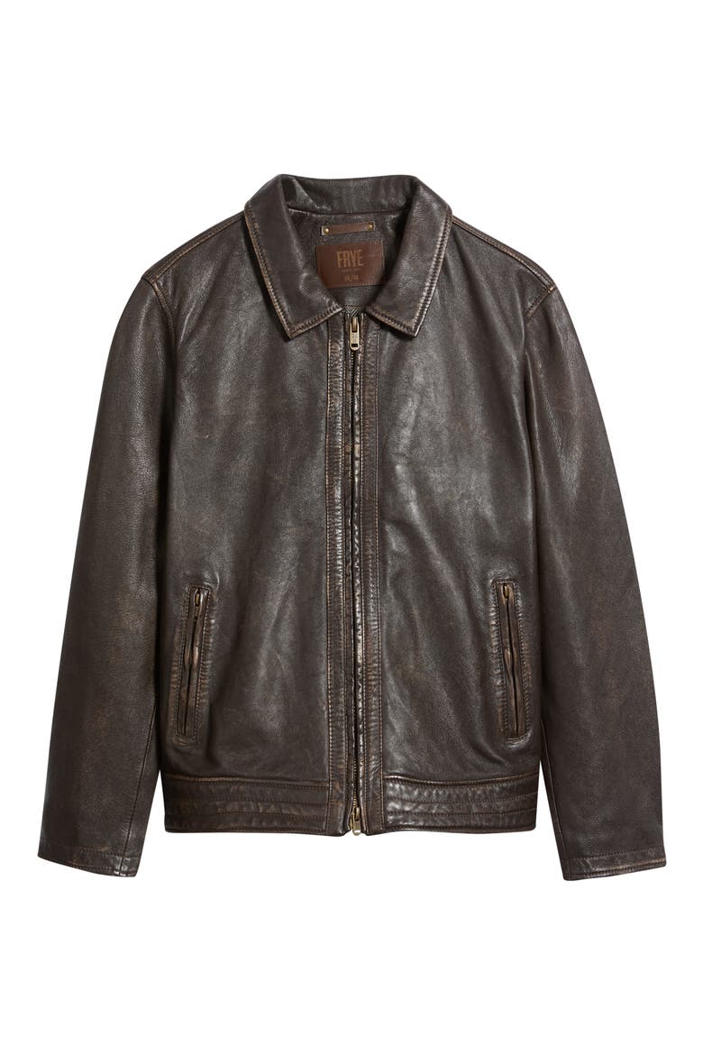 Bistrol Leather Jacket, Main, color, DARK BROWN