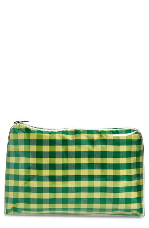 Gingham Zip Pouch