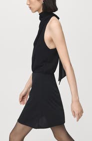 MANGO Tie Neck Minidress