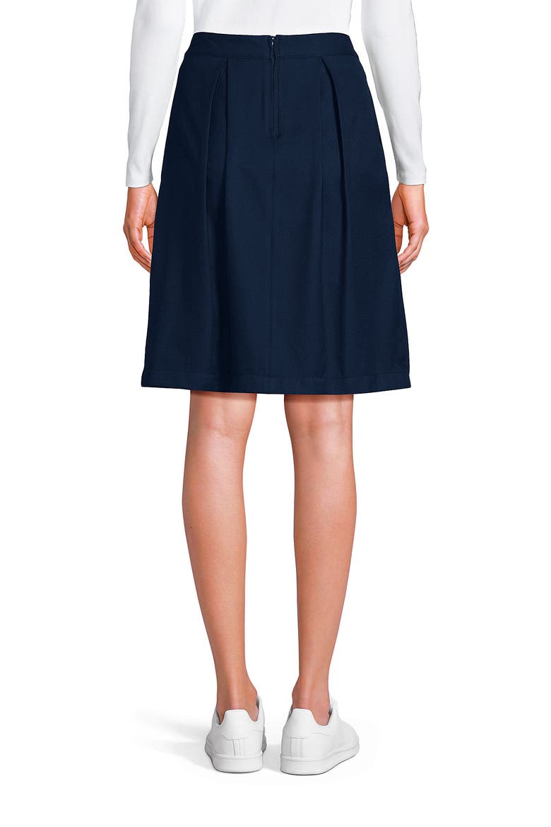 School Uniform  Solid Pleated Skort Top of Knee, Alternate, color, Academic Classic Navy