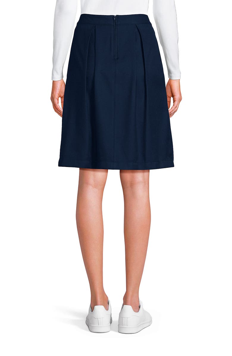Lands' End School Uniform Solid Pleated Skort Top of Knee, Alternate, color, Academic Classic Navy