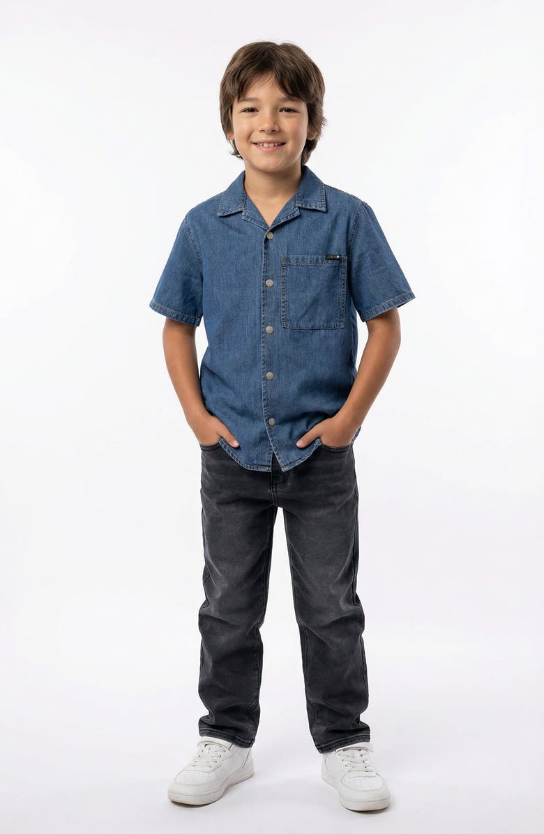 Joe's Jeans Kids' Denim Camp Shirt, Alternate, color, Med