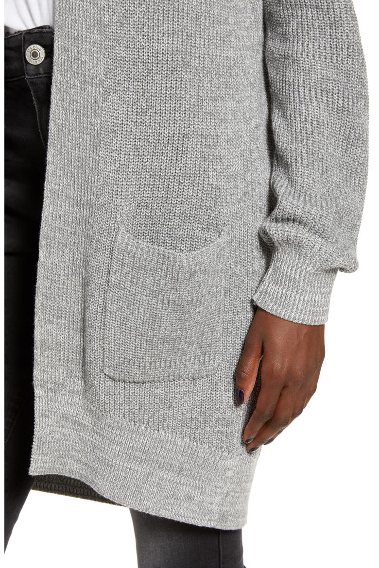 Longline Open Cardigan, Alternate, color, GREY CLOUDY HEATHER MARL