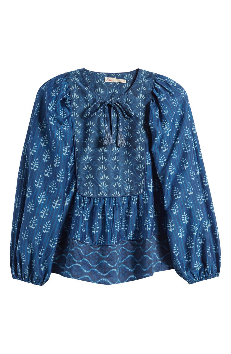 Faherty Solstice Tie Neck Cotton & Silk Top, Alternate, color, Sunburst Mix