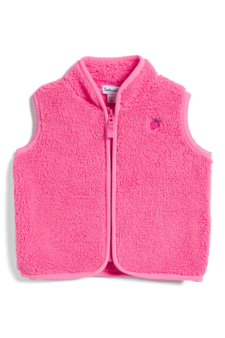 Berry Bliss Fleece Vest, Main, color, STRAWBERRY