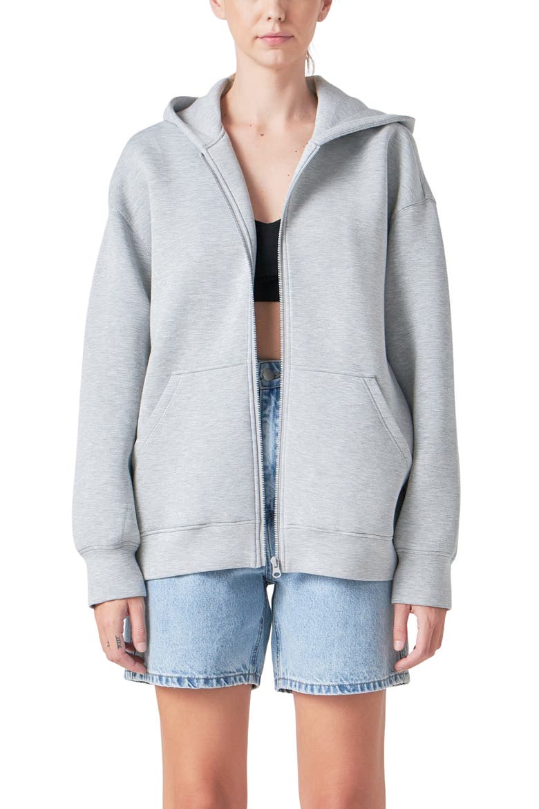 Zip-Up Hoodie, Alternate, color, GREY