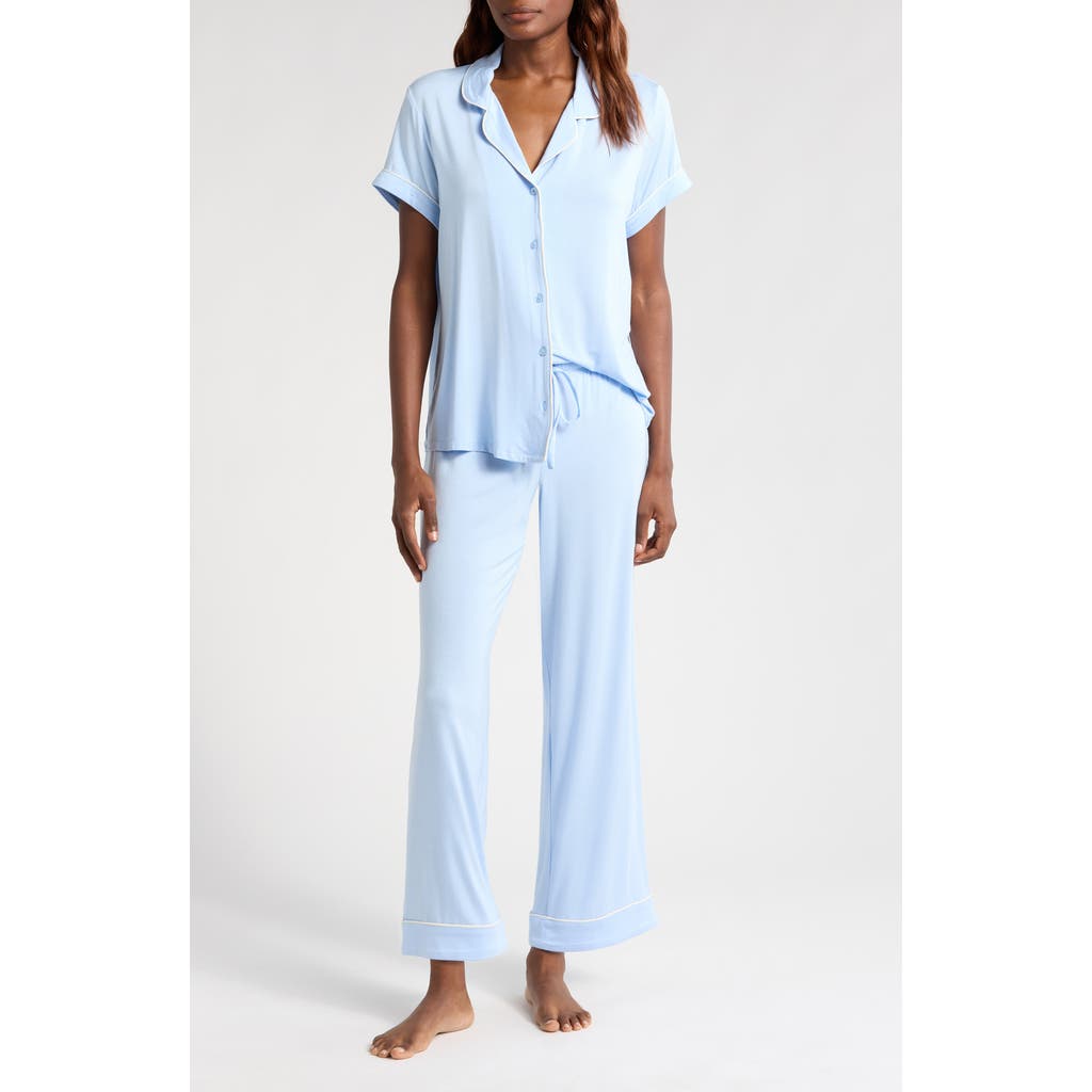 Nordstrom Moonlight Eco Crop Pajamas In Blue Windsurfer