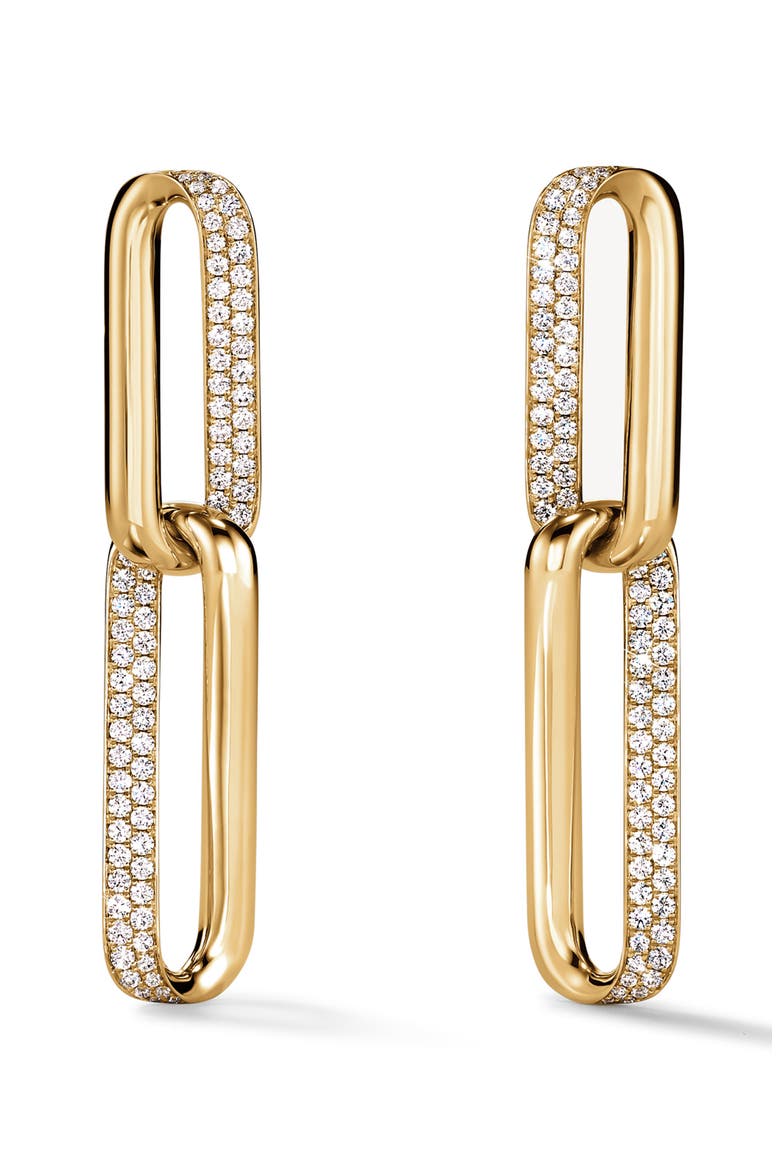 INSIDE/OUT 18K Gold Diamond Link Small Earrings, 0.75ct., Main, color, YELLOW GOLD