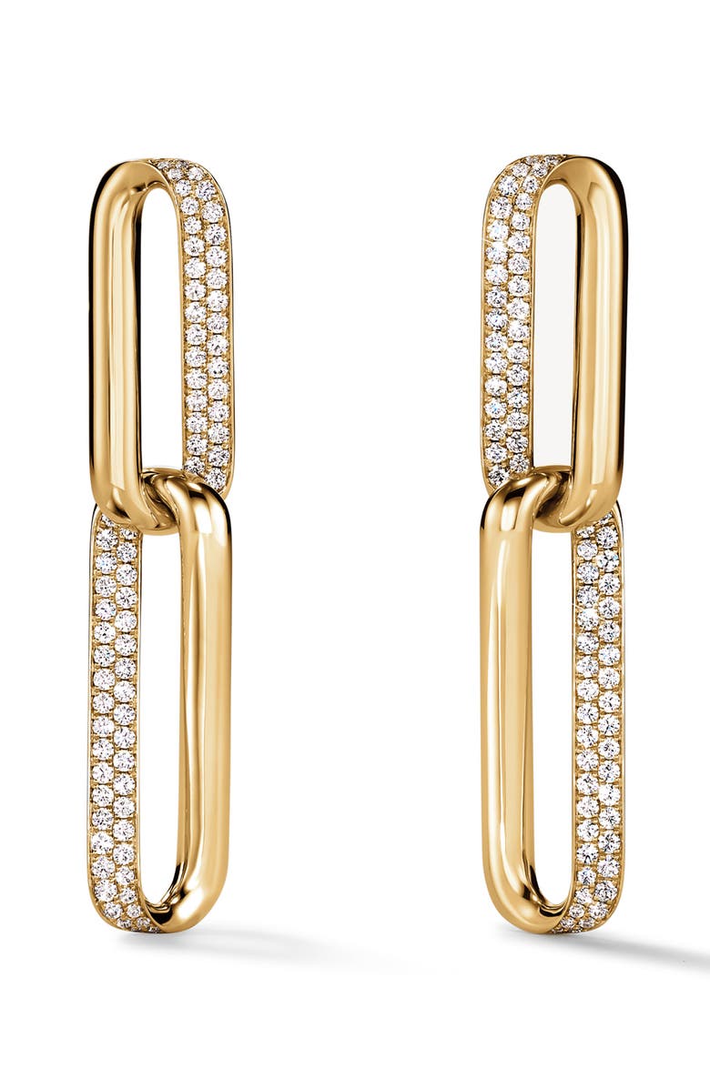 HEARTS ON FIRE INSIDE/OUT 18K Gold Diamond Link Small Earrings, 0.75ct., Main, color, Yellow Gold