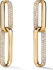 HEARTS ON FIRE INSIDE/OUT 18K Gold Diamond Link Small Earrings, 0.75ct.