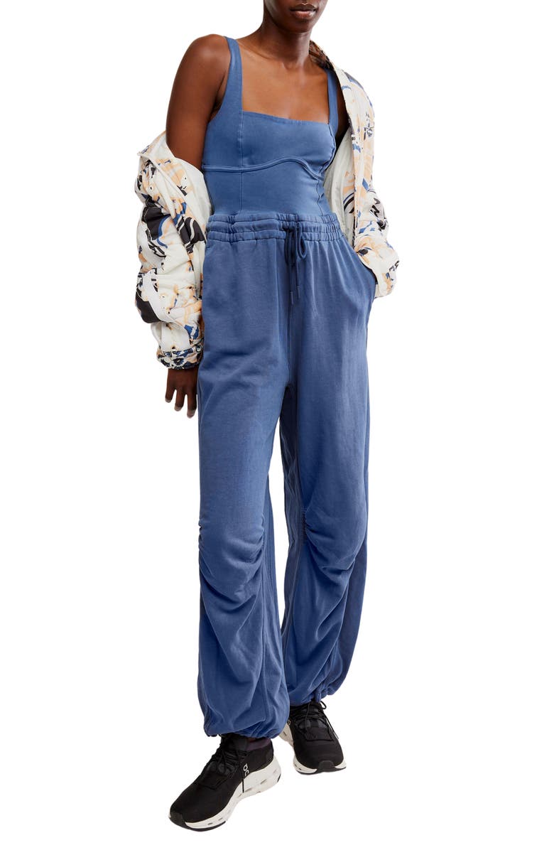 FP Movement by Free People FP Movement Inbound Stretch Cotton Jumpsuit, Main, color, Midnight Navy