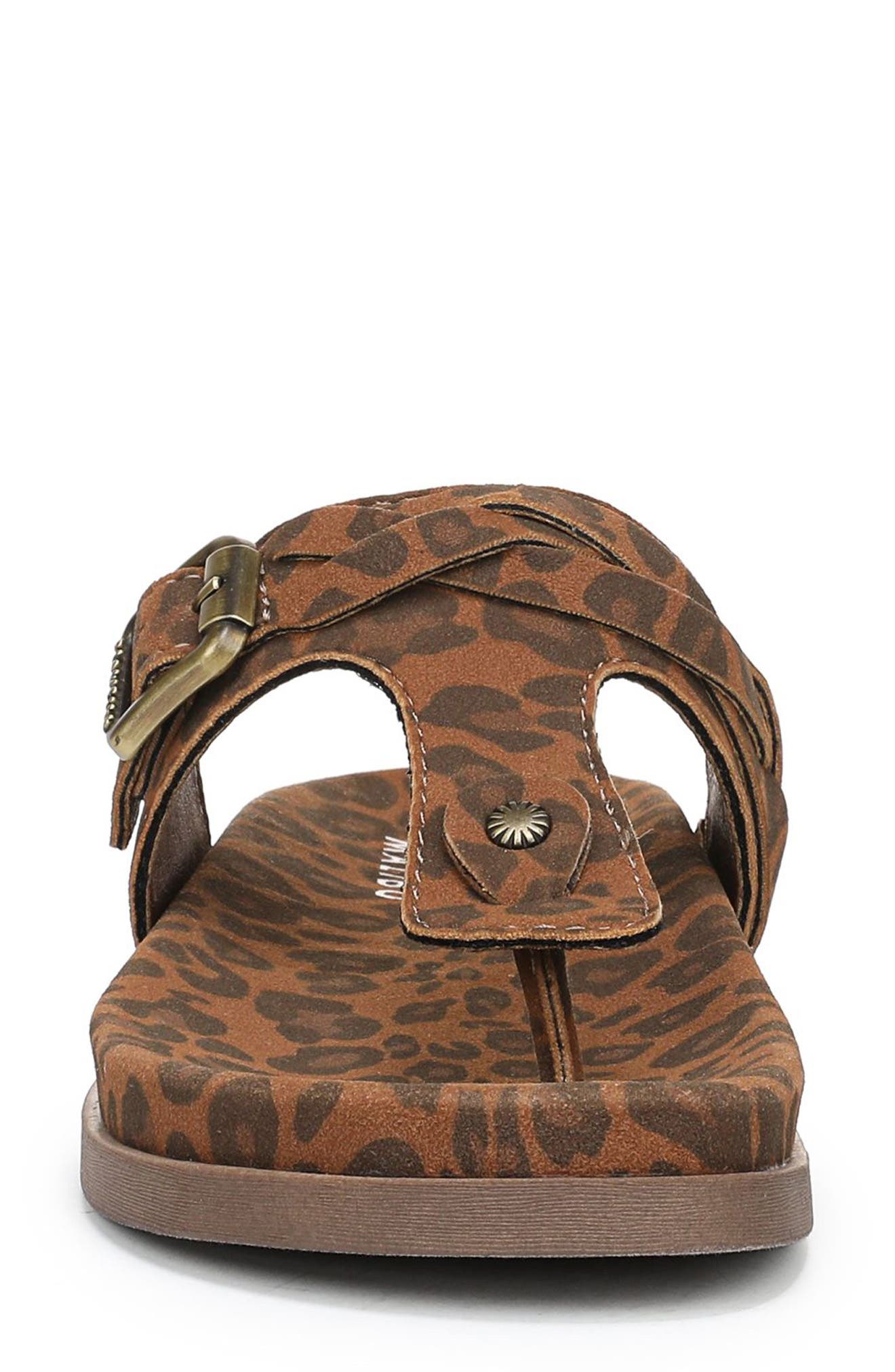Lakeshore Slide Sandal, Alternate, color, LEOPARD BROWN FAUX SUEDE
