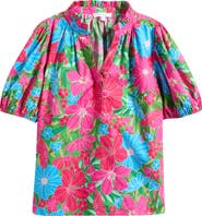 SUGARLIPS Close to You Floral Split Neck Top