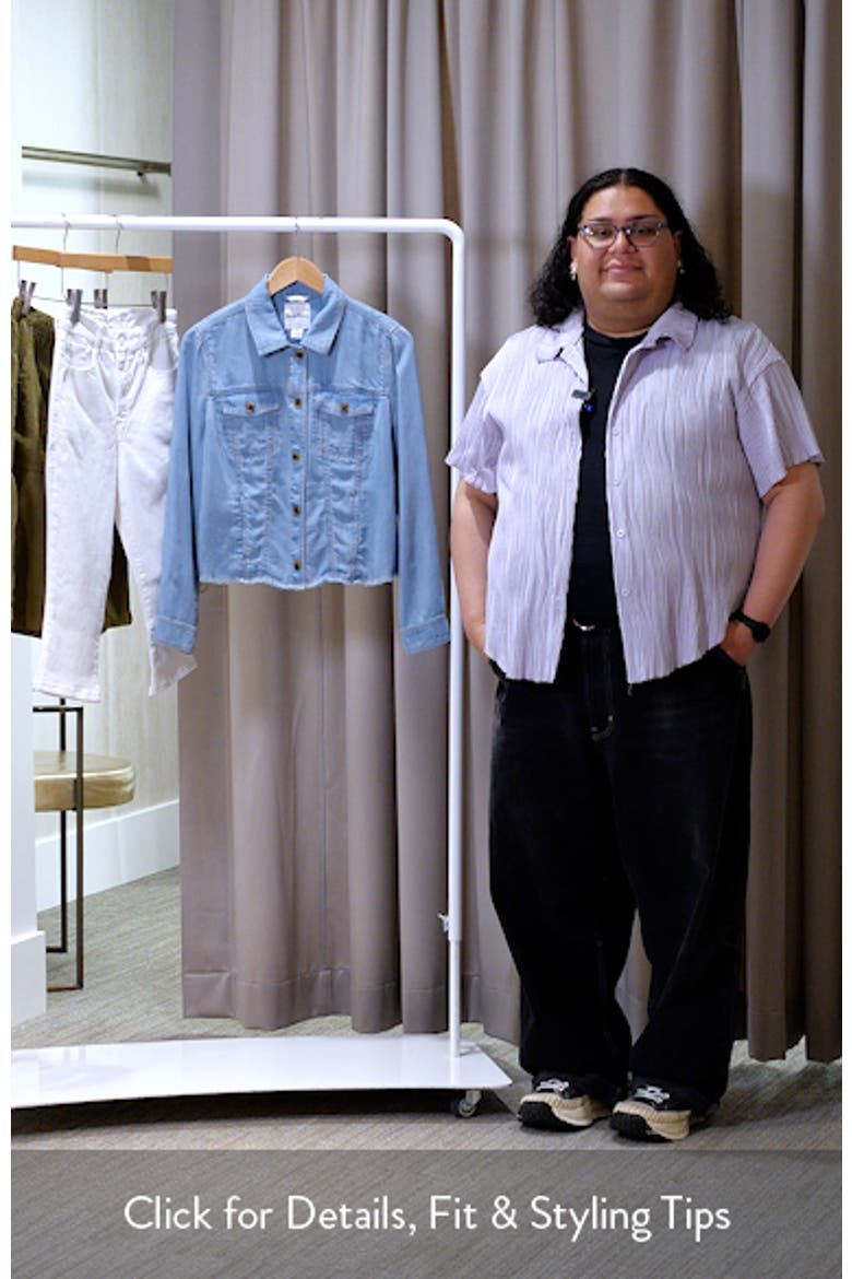 Fray Hem Chambray Crop Jacket video