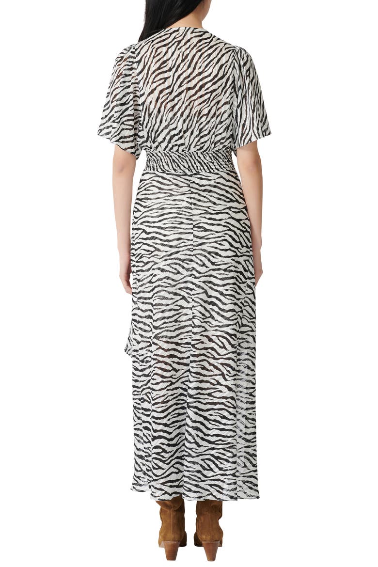 Zebra Print Maxi Dress, Alternate, color, BLACK / WHITE